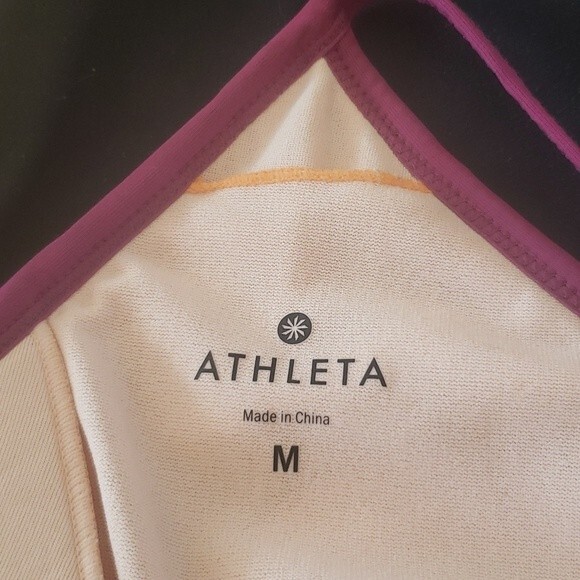 Athleta M Swim Dress Bodycon Shelf Bra Maroon Multi Color Cruise Wear - Picture 4 of 4